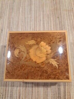 Vtg Reuge Music Trinket Box Swiss Inlaid Wood "Romeo & Juliet" Made In Italy